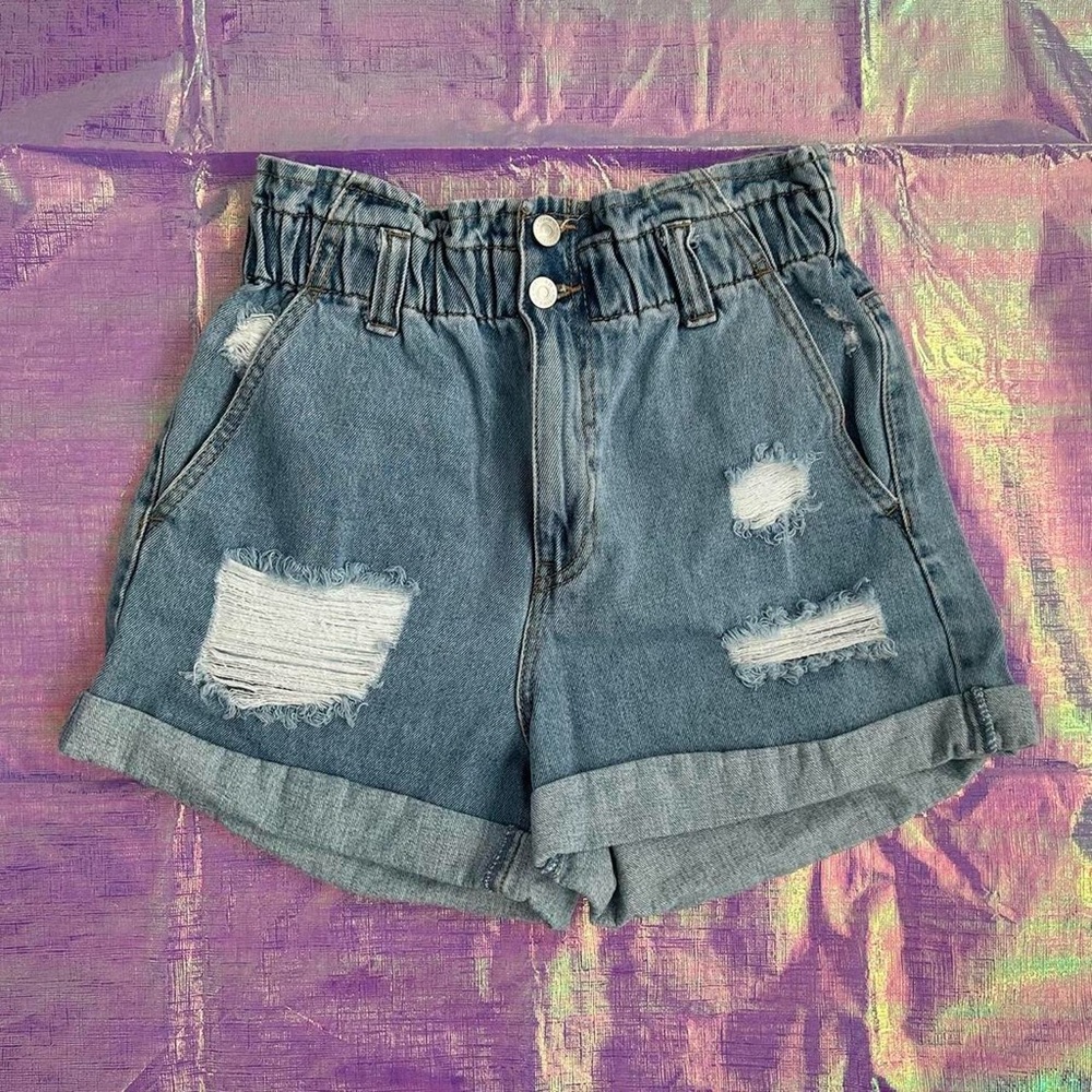 Forever 21 | Paper-bag Waist Denim Shorts